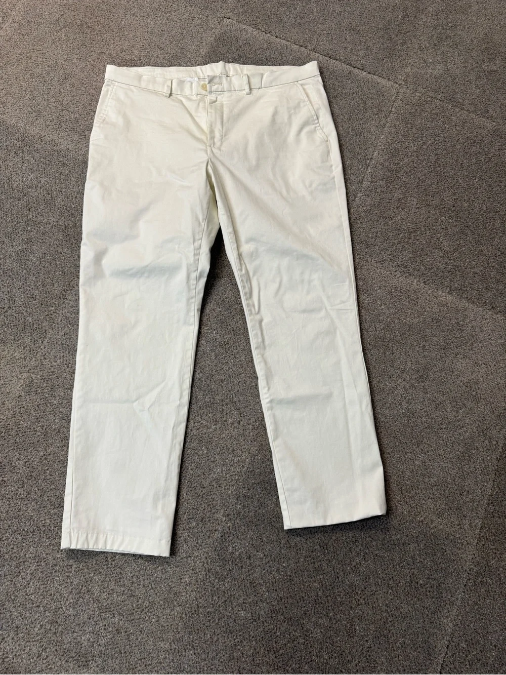 Calvin Klein Men's Off-White Straight Chino Pants